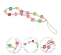 GALPADA Bohemian Style Fruit Beaded Phone Charm Lanyard Lost Cellphone Hanging Rope Decorative Pearl Pendant for Mobile Phones and Keychains Wrist Strap for Daily Use