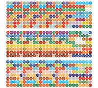 GALPADA Bottle Cap Stickers Essential Oil Labels Assorted Colour Round 4 Sets Stain Resistant Decals for Dispenser and Books Suitable for Sticking on Smooth