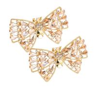 GALPADA Bow Shaped Shoe Clips 2Pcs Rhinestone Crystal Shoe Charms for Women Bridal and Evening Use with Detachable Design and Alloy Build
