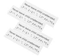 GALPADA Braille Attention Signs 4pcs Plastic Braille Label Boards PVC Outdoor Blind Accessibility Labels Visual Impairment Aids for Home and Public Spaces