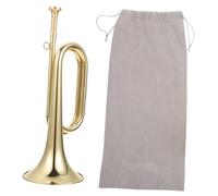 GALPADA Brass Bugle Trumpet Carrying Bag, Military Orchestra Trumpet for Beginners, School Band Brass Golden Horn Instrument