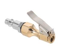 GALPADA Brass Tire Inflation Hose Adapter with 1/4 Inch Thread, Locks onto Valve Stem for Wide Compatibility, Suitable for Compressors and Valve Stems, Sturdy Stainless Steel Construction