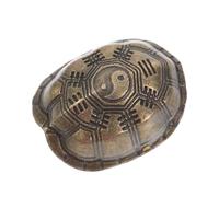 GALPADA Brass Turtle Shell Sculpture Feng Shui I Ching Divination Ornament Handheld Portable Lucky Tortoise Figurine for Home Desk Decoration and Positive Energy Gift