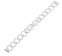 GALPADA Breathable Stainless Steel Hollowed Watch Band Compatible with Fitbit Luxe Replacement Metal Strap Skin-Friendly Silver Chain for Fitness and Casual Use