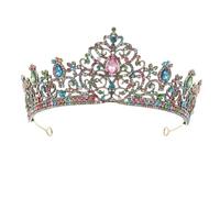 GALPADA Bridal Crown Headdress Leaf Shaped Design for Wedding and Party Occasions Beaded Crown Crystal Rhinestones Hair Gems for Women Must-have Bridal Hair