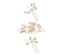 GALPADA Bridal Pearl Hair Combs Set in Golden Zinc Alloy, Practical Decorative Headpieces for Wedding and Party, Support Long Time of Use, Elegant Hair Accessories for Daily Dressing