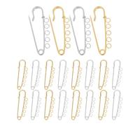 GALPADA Brooch Pin Reliable Clamping Force Large Metal 20pcs Safety with Five Loops, Adjustable Iron Scarf Brooch Clasp Smooth and Burr-free Surface for Clothes and Sweaters for Crafts