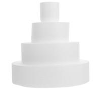 GALPADA Cake Dummies 4Pcs Foam Set Artificial Cake Rounds for Bakery Practice and Birthday Wedding Display