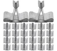 GALPADA Candle Making Supplies Wooden Wick Tabs: Silver Metal Base Clips Holders for Jar Centering DIY Craft Sustainer Stands Workbench Use Soy Wax Pouring, 100 PCS