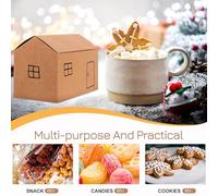 GALPADA Candy Boxes Lightweight and Easy to Carry 10pcs Paper House Shaped Dessert Boxes in Khaki Colour for Birthday and Parties