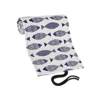 GALPADA Canvas Pencil Roll Wrap with Slots Cartoon Saury Pattern Portable and Space Saving Drawing Pencil Organizer for Artists and Students Cotton Linen Material