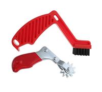 GALPADA Car Buffing Pad Cleaning Brush Set, Wool Polishing Spur Tool with L-shaped Handle, 2pcs Red Car Polishing Pad Conditioner for Detailing and Surface Maintenance
