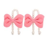 GALPADA Car Purse Bow Holder Hooks Quick Tool-Free Installation Wear Resistant 2pcs Pink Bow Knot for Abs and Alloy Material Car Seat Headrest for Daily Use