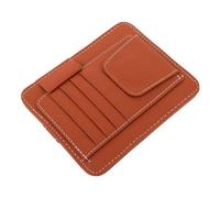 GALPADA Car Sun Visor Organizer Space-saving Installation, Wear-resistant Pu with Glasses Holder and Card Slots Vehicle Visor Storage Clip for Sunglasses and Tickets, for Driving