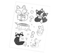 GALPADA Cartoon Animal Clear Stamps for DIY Scrapbooking Crafting Adorable Silicone Seal with Fox Design Decorative Photo Album and Card Making Supplies