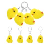 GALPADA Cartoon Chick Keychain 8Pcs Fluffy Mini Chicken Plush Bag Charm Soft Stuffed Animal Keyring for Party Favors