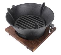 GALPADA Cast Iron Charcoal Fire Barbecue Stove Large Outdoor Grill with Tray Durable Thickened Material for Camping Picnic Family Bbq Uniform Heat Conduction and Easy Ash Random Color