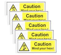 GALPADA Caution Watch Your Warning Stickers Self Adhesive Safety Signs Warning 5pcs Easy Application Low Ceiling for Homes and Shops