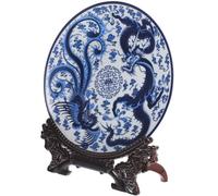 GALPADA Ceramic Dish Plate Blue and White Chinese Style Decorative Porcelain Tray with Artistic Design Versatile and Easy to Clean for Family Gatherings