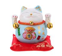 GALPADA Ceramic Fortune Cat Money Box 4.5 Inch Mini Blue Decorative Home Saving Pot Cute Creative Piggy Bank for Office Success