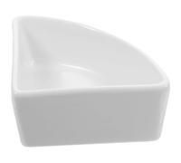 GALPADA Ceramic Hamster Drinking Bowl and Food Feeder, Small Stable Chew-resistant Water Dish for Hedgehogs, Sugar Gliders, and Small Pets, White Triangle Pet Feeding Basin