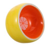 GALPADA Ceramic Hamster Feeding Bowl with Nonslip Base Small Orange Pet Food Dish for Hamsters Rabbits Hedgehogs Chew-resistant Water Bowl for Small Animals Compact Space-saving Design