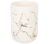 GALPADA Ceramic Marble Effect Mouthwash Cup for Home and Hotel Use, Practical Multifunctional Bathroom Storage Cup with Simple Design and White Colour, for Travel and College Students