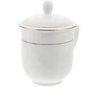 GALPADA Ceramic Office Mug with Lid Desktop Water Cup Multi-Function Coffee Tea Beverage Holder Ergonomic Handle for Home and Workplace