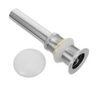 GALPADA Ceramic Sink Drain Assembly Part with Slotted Push Button Stopper, Easy to Use round Drain Device Made of Ceramic and Copper, for Bathroom Sink and Home Decoration