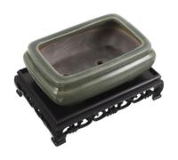 GALPADA Ceramic Succulent Planter Pot for Indoor Use, Small Leaf Redwood Flower Planter with Shallow Bowl Shape and Sturdy Material, for Living Rooms and Promotes Healthy Root Growth