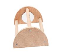 GALPADA Chicken Perch Stand for Birds Wooden Mirror Activity Stand for Parrots and Small Birds Accessory