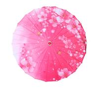 GALPADA Chinese Traditional Dance Umbrella Handmade Oriental Parasol with Butterfly Flower Pattern for Wedding Photography and Festive Decor Asian Style Cloth Umbrella for Stage and Home