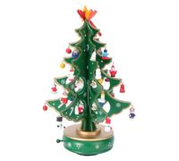 GALPADA Christmas Decorations Christmas Tree Music Box Rotating Christmas Tree Figurine with Built-in Music Box Wooden Merry-Go-Round Christmas Tree Birthday Xmas New Year Green Girls