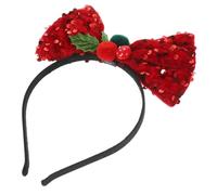 GALPADA Christmas Headband Bow Hair Band for Girls Red Velvet Sequin Festival Hair Accessory Xmas Party Cosplay Headdress