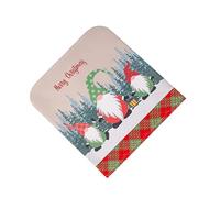 GALPADA Christmas Linen Dining Chair Cover with Santa Claus Print Reusable Festive Back Protector for Chairs Easy Clean Decorative Slipcover for Holiday Parties and Festival Dining