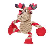 GALPADA Christmas Plush Dog Santa Reindeer Squeaky Chew for Puppies Durable Soft Pet Supply Stress Relief Interactive Animal