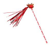 GALPADA Christmas Reindeer Cat Teaser Stick Lightweight Interactive for Indoor Cats Stimulates Play and Exercise with Bright Colors and Festive Design