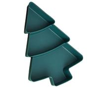 GALPADA Christmas Tree Snack Storage Plate with Multi-Grid Compartments for Easy Access, Made of Sturdy Pp Material, for Party and Gathering Use, Featuring Festive Green Colour