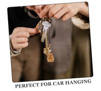 GALPADA Chubby Pig Wooden Phone Charm Pendant DIY Craft Keychain Cute Car Hanging Decoration Elegant Pig Accessory for Personal Style