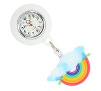 GALPADA Clip Rainbow Fob Pocket Watch with Silicone Cover for Nurses Lightweight Cartoon Design Easy Read Nurse Gifts