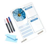GALPADA Clock Type Whiteboard Acrylic Memo Writing Board Display Not Easy to Break Or Deform Assorted Colour No Battery Tabletop for Efficient Time and Task Management