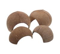GALPADA Coconut Shell 4Pcs Reptile Hideouts Set with Large and Small Caves for Bearded Dragon, Snake, and Hermit Crab Habitat