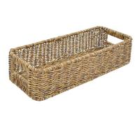 GALPADA Coffee Woven Storage Basket Multi-function Storage Box Rectangular Plastic Cutlery Basket Wear-resistant Sturdy Rustic Style Home Ornament Organizer for Spice Jars and Chopsticks