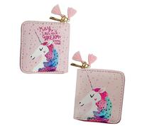 GALPADA Coin Purses for Little Girls Unicorn Boys and Girls Wallet Short Wallet Lightweight Pink