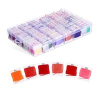 GALPADA Color Embroidery Floss with Egyptian Long Staple Cotton Soft Craft Threads for Cross Stitch Sewing Quilting and Bracelet Making Organized in Durable Storage Box