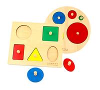 GALPADA Colorful Geometry Panel Grab Board Shape Puzzle for Early Educational Math Insets Enhances Cognitive Skills Fine Motor Development and Visual Spatial Recognition for Preschoolers