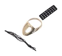 GALPADA Convenient Archery Ring Professional Brass Ring Polished Gold Brass -resistant Protector for Traditional Archery Accessory 1 Set