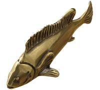GALPADA Copper Fish Figurine Fish Sculpture Vintage Sturdy Copper Material Realistic Design Desktop Decoration Prop for Photography Office Tabletop Ornament