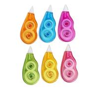 GALPADA Correction Tape 12M Stationery Portable Set for Students, White Tape Dispenser 6Pcs for Office and Study Mistake Correction 6.5X3X1.5Cm Random Color