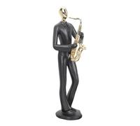 GALPADA Creative Black Resin Musical Instrument Model Saxophone Figurine with Lasting Display and Not Easy to Break Features, for Home Decoration and Giving